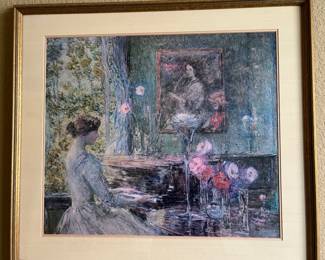 Woman Playing Piano Print