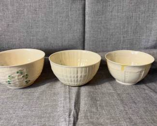 Belleek Bowls With Textured Patterns