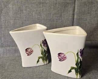 2PC Rectangular Vase by J McCae
