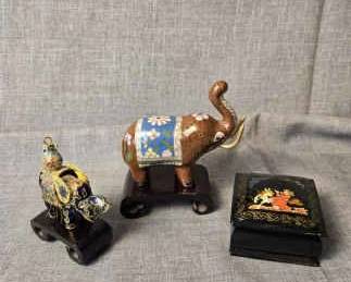 Mid 20th Century Chinese Cloisonne Elephant Figurine