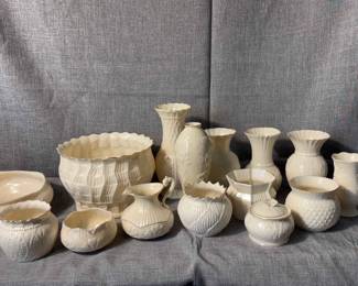 Belleek Antique Vases And Bowl Set