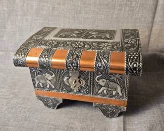 Handmade Metal Elephant Jewelry Box