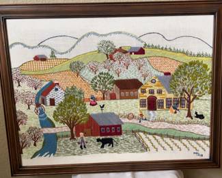 Needlepoint Farm Scene
