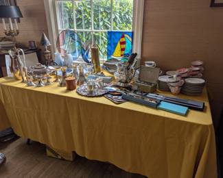 Silverplate, Royal Doulton China Set, Royal Crown Derby, collectible Danish items