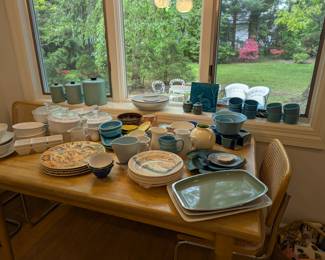 Kitchen serveware by Chantal, Corning, vintage items