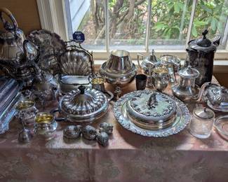 Large assortment of quality name Silverplate items