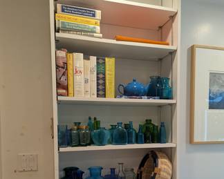 Blenko and other vintage blown glass bottles