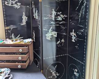 Vintage Chinese 4-Panel screen from Hong Kong