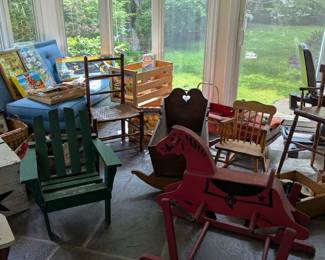 Collection of folk art furniture and children's items