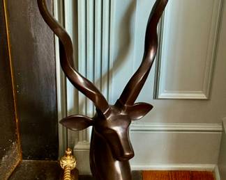 Massive bronze ibex head circa 1960s