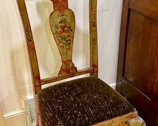 19th C Venetian chair with custom scored velvet