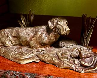 Amazing antique dog bronze late 1800s
