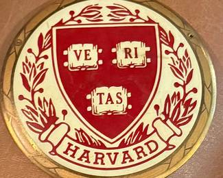 Late 1800s enameled brass Harvard seal