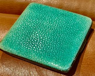 An Art Deco stingray cigarette case in brass…England.