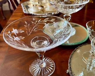 Antique English fine crystal compotes
