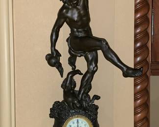 Fabulous bronze Bacchus antique clock!