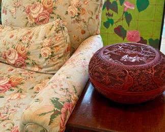 Huge antique cinnabar box