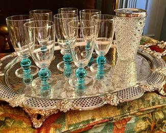 Stunning English silver plate reticulated butlers tray