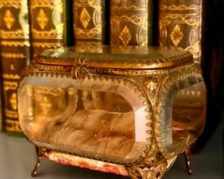 Napoleon 3 jewelry box, Palais Royal, beveled glass and brass. 1890.