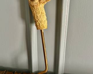 Antique English rams head damper pull