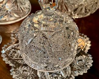 Cut glass butter dome
