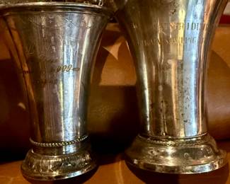 Antique European presentation cups…silver on copper and also sterling