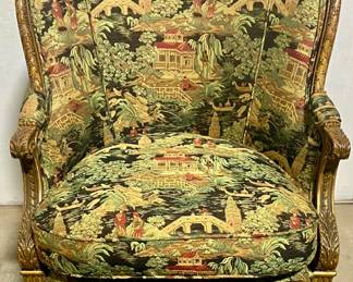 18th C French Louis Philippe chair recently reupholstered in SCALAMANDRE Asian Garden vintage fabric!!!
