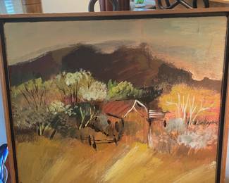 Early 70’s Barbara Gallagher abstract landscape