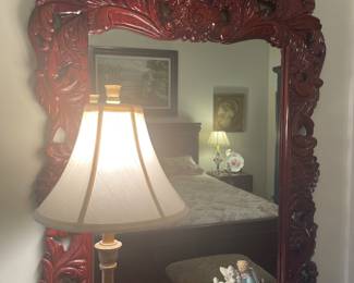 Wonderful carved mahogany mirror