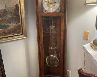 Oak Tempus Fugit grandfather clock