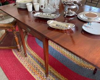 Mahogany drop leaf dining table