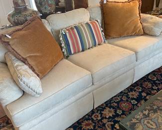 Cream brocade sofa