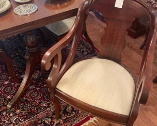 One of seven Empire mahogany dining chairs dining chairs