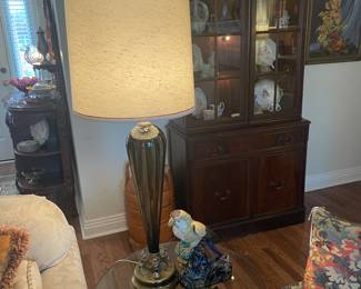 Wonderful Mid Century blown art glass lamp ( one of two)