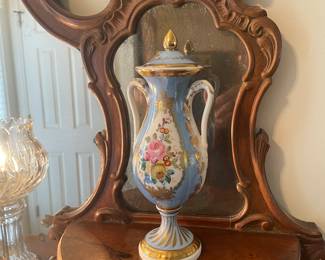French porcelain urn ( one of a pair)