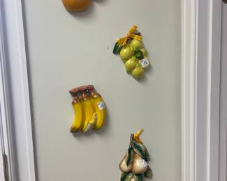 Collection of fruit and vegetables wall plaques