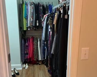 Walking of designer clothing and shoes