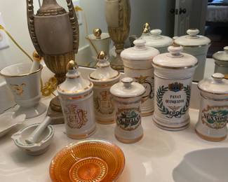 Collection of vintage apothecary jars