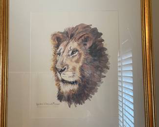 Jordan Wormock Fsrmer watercolor of lion