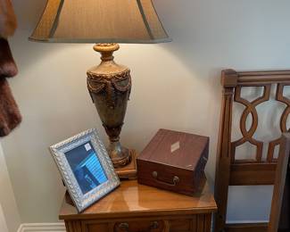 One of a pair of 1960’s fruitwood nightstands