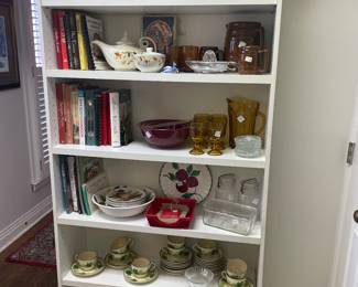 Bookcase of Cookbooks and vintage kitchen collectibles