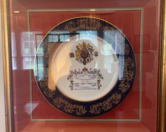 Framed Princess Diana wedding commemorative plate