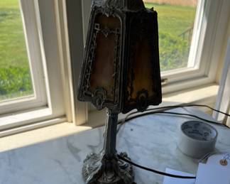 Metal & Slag Glass Lamp
