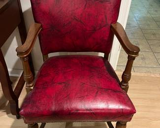 Naugahyde Armed Side Chair (red),