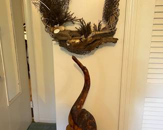 Sea Shore Wreath, Wooden Bird