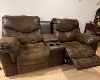 Leather Reclining Love Seat