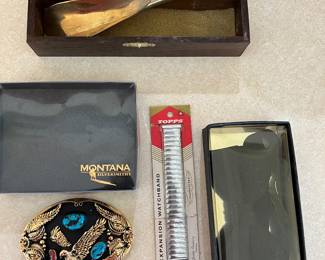 Brass Shoe Horn, Montana Belt Buckle