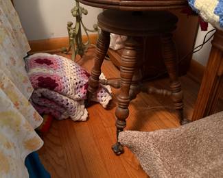 Glass Footed Piano Stool
