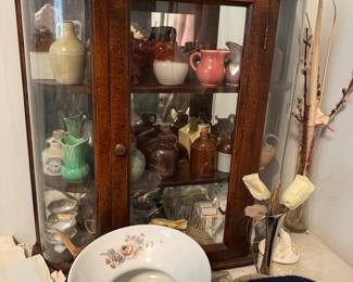 Small Curved Glass China Cabinet