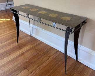 Mixed metals console table